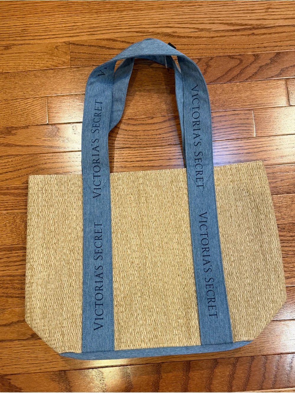 NWT! Victoria's Secret Tote with Denim Blue Straps - Picture 2 of 7